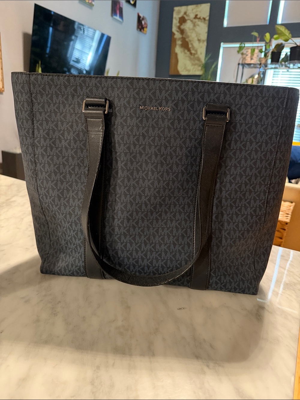 Michael Kors Cooper EW Shopper Tote Admiral/Pale Blue Logo Tote
